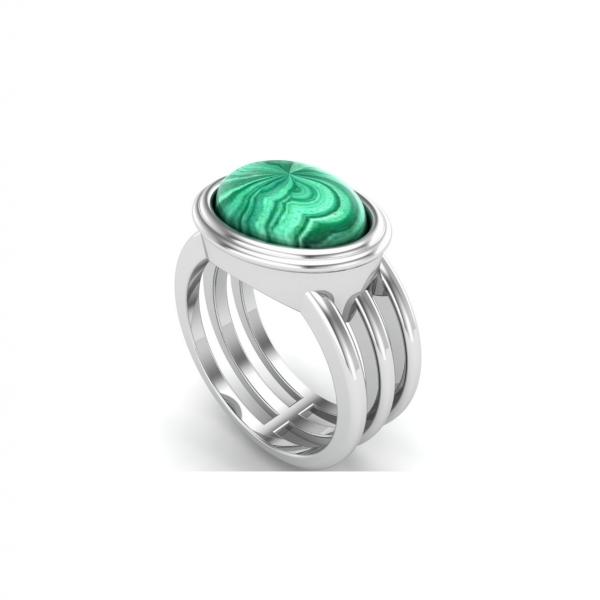 Silver Ring malachite Wisdom